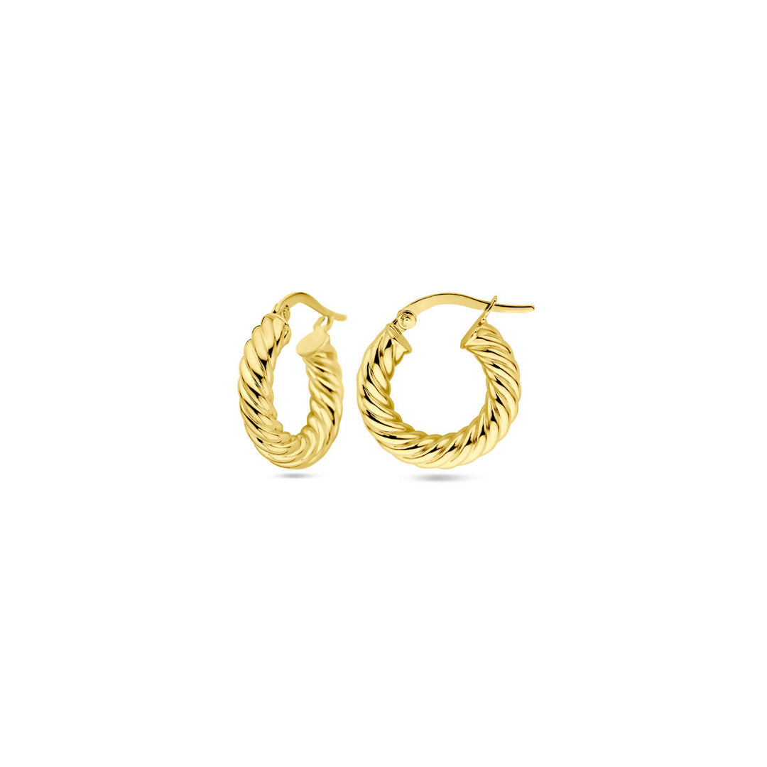 earrings 4.0 mm twisted tube 14K yellow gold