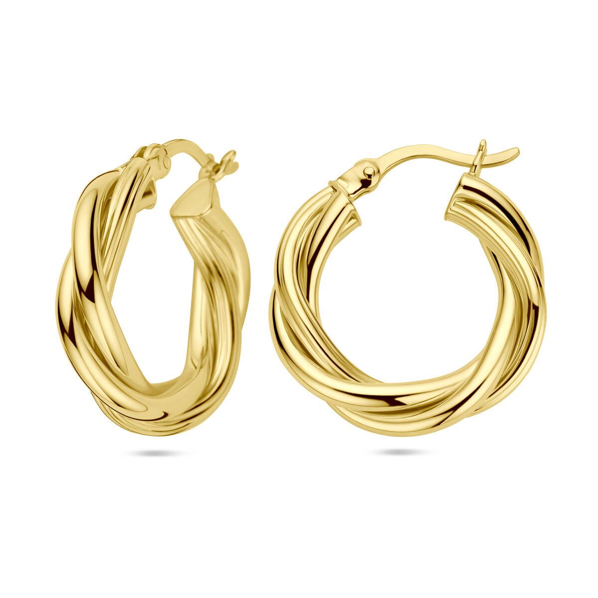 earrings twisted 1 micron silver gold plated (yellow)