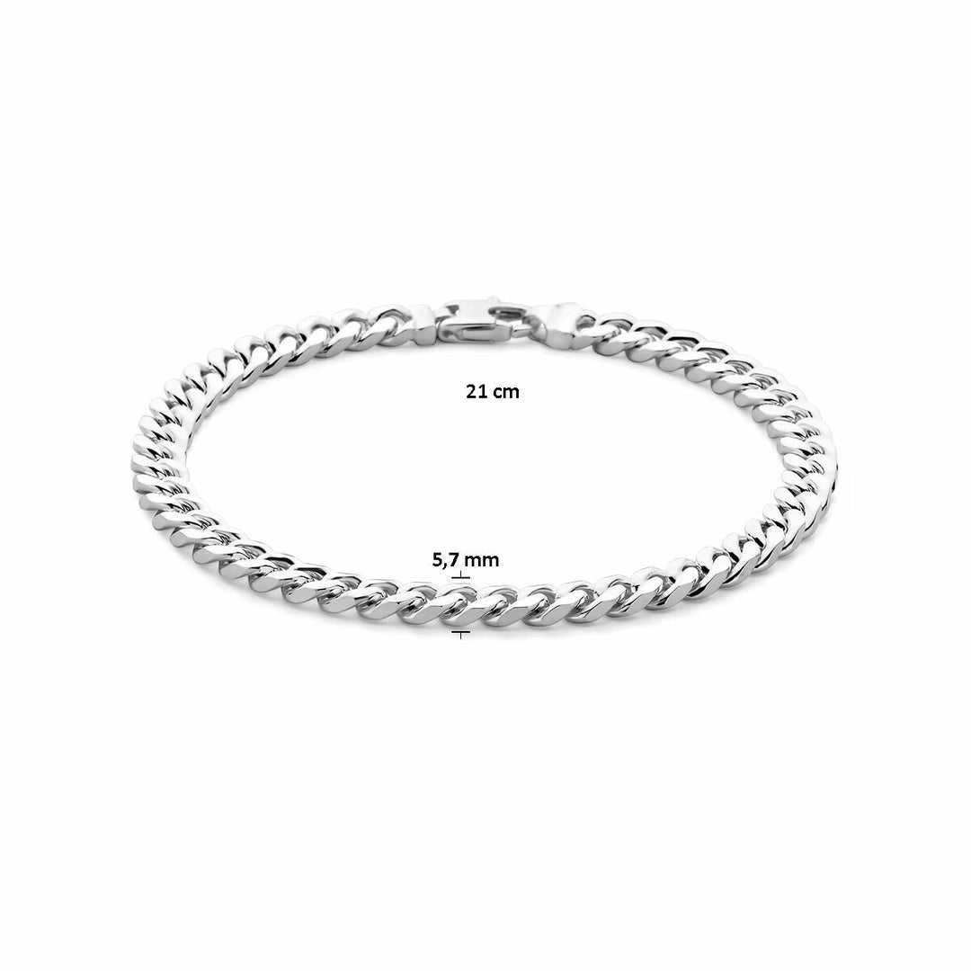 Silver bracelet men's gourmette 5.7 mm