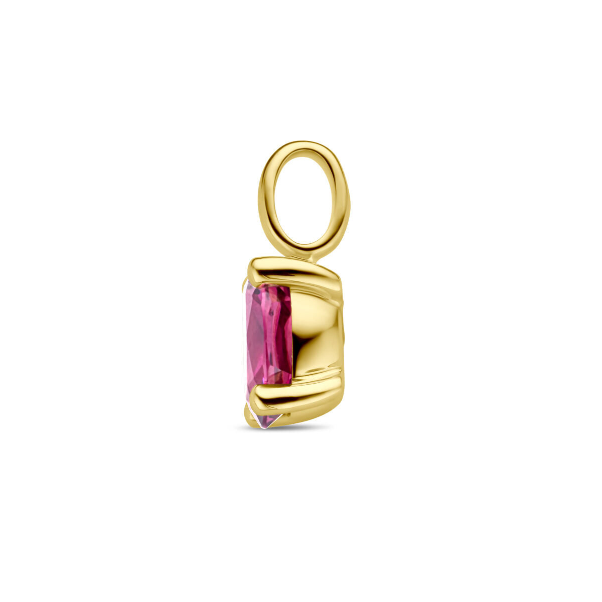 hanger roze rhodoliet 14K geelgoud