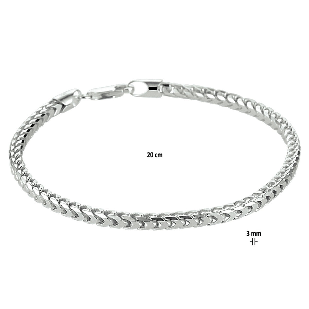 Silver bracelet men's gourmette 3.0 mm