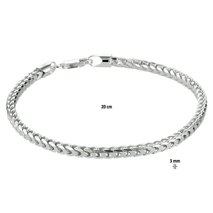 Zilveren armband heren gourmette 3,0 mm