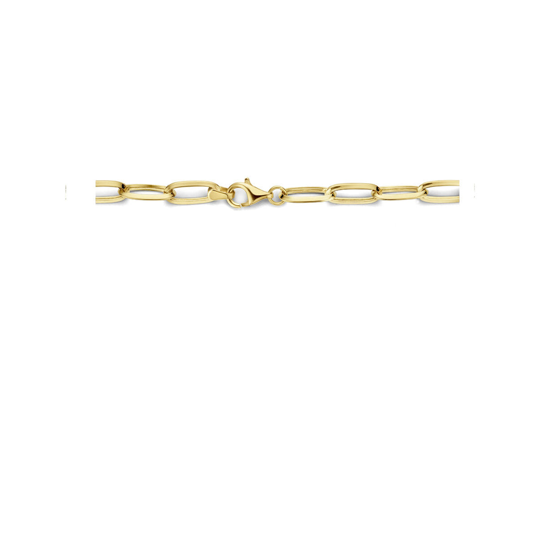 Halskette Büroklammer spitzes Rohr 6,0 mm 43 cm 14K Gelbgold
