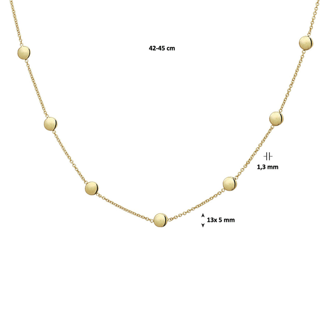 necklace circles 42 - 45 cm 14K yellow gold