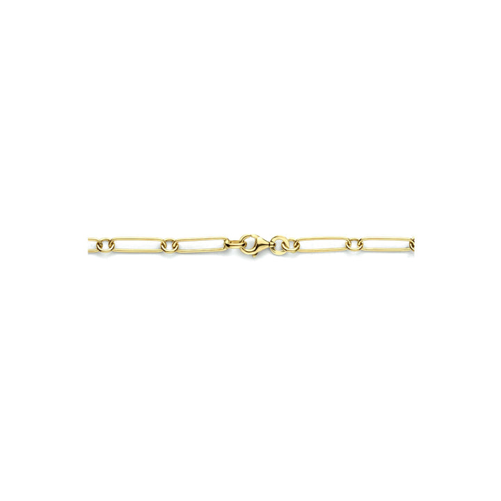 necklace paper clip flat tube 4.0 mm 42 cm 14K yellow gold