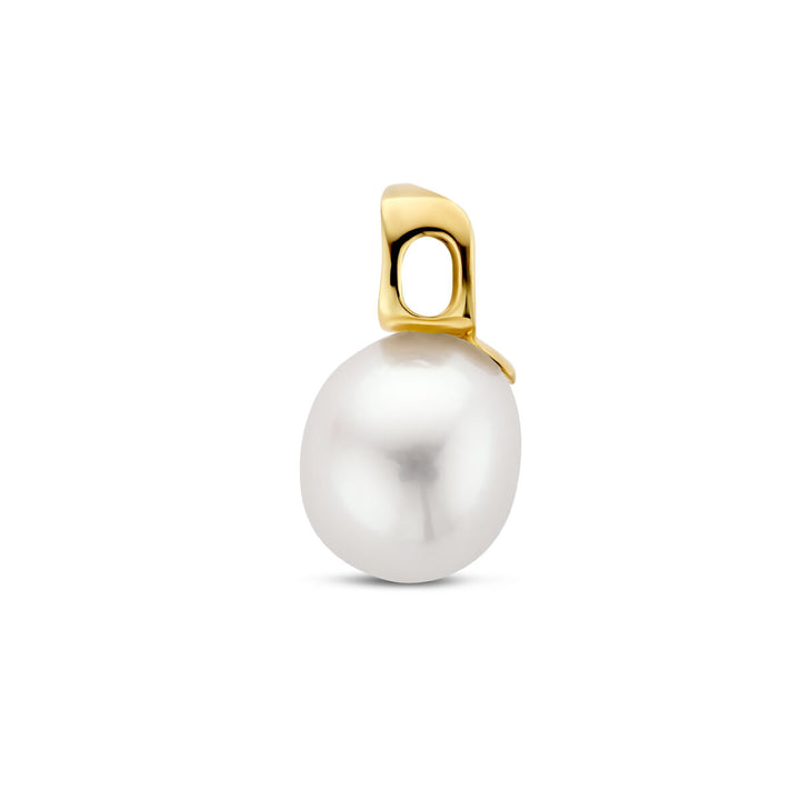 pendant pearl scratched 14K yellow gold
