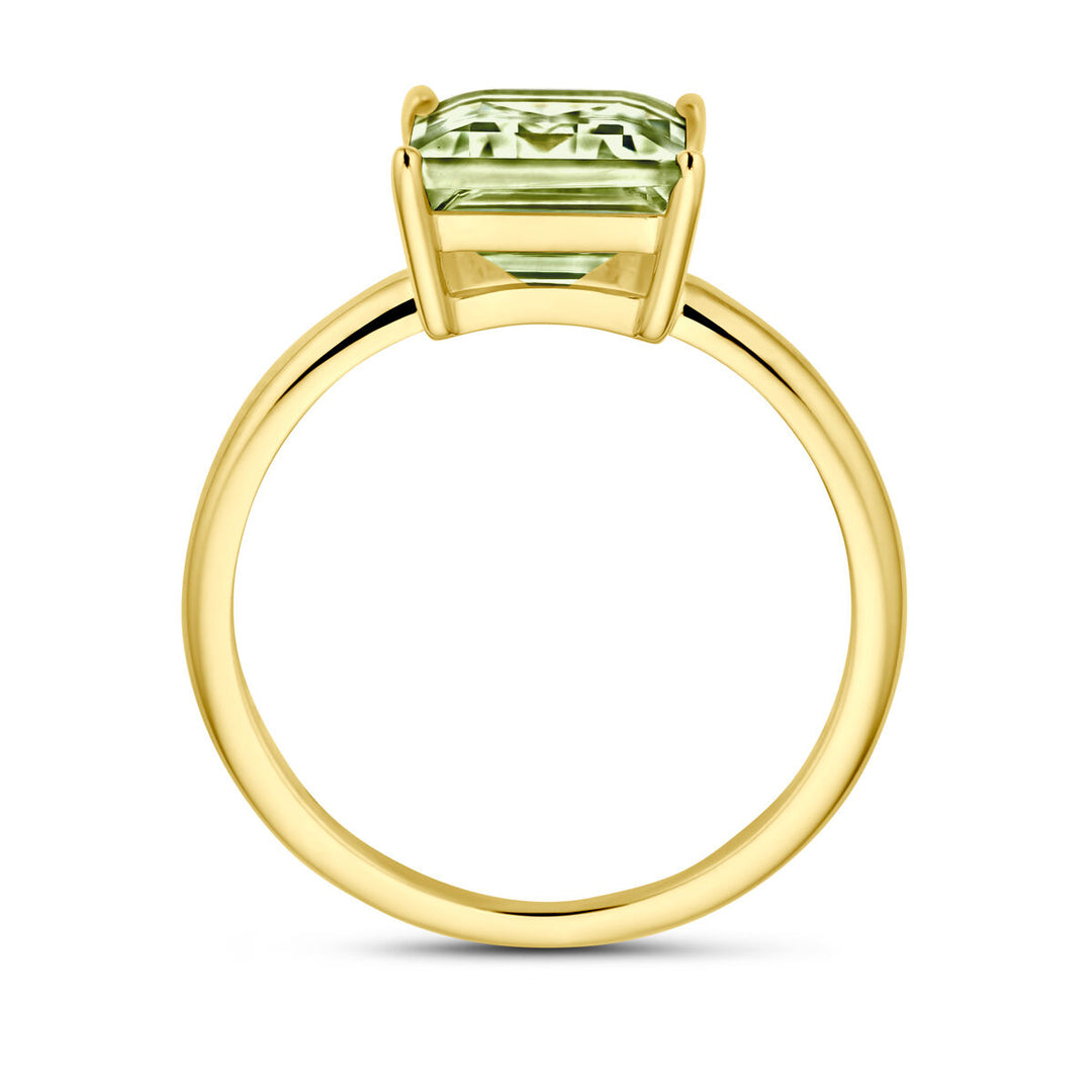 ring groen amethist 14K geelgoud