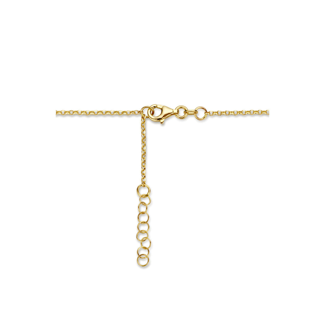 combination necklace jasseron and paper clip 3.5 mm 42 + 2 cm 14K yellow gold
