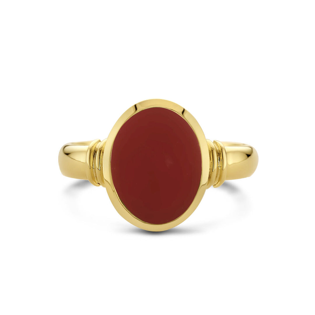 signet ring solid carnelian 11 x 8.5mm 14K yellow gold