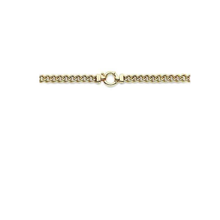 necklace gourmette 7.7 mm 45 cm with large spring clasp 14K yellow gold