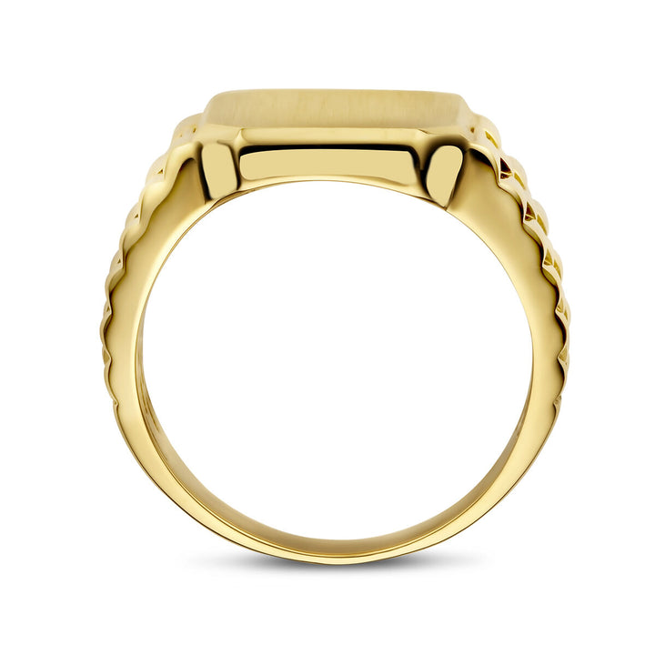 Gravurring mattiert 14K Gelbgold