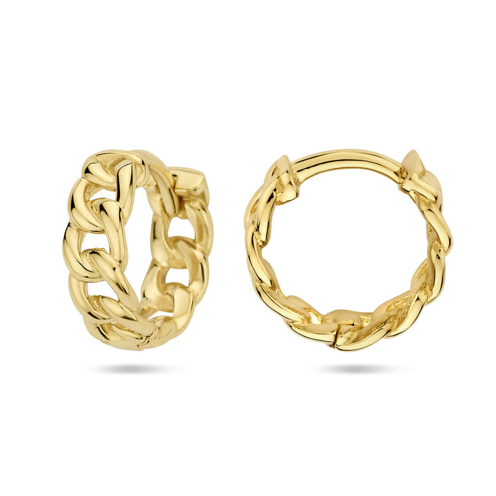 drop earrings link motif 14K yellow gold