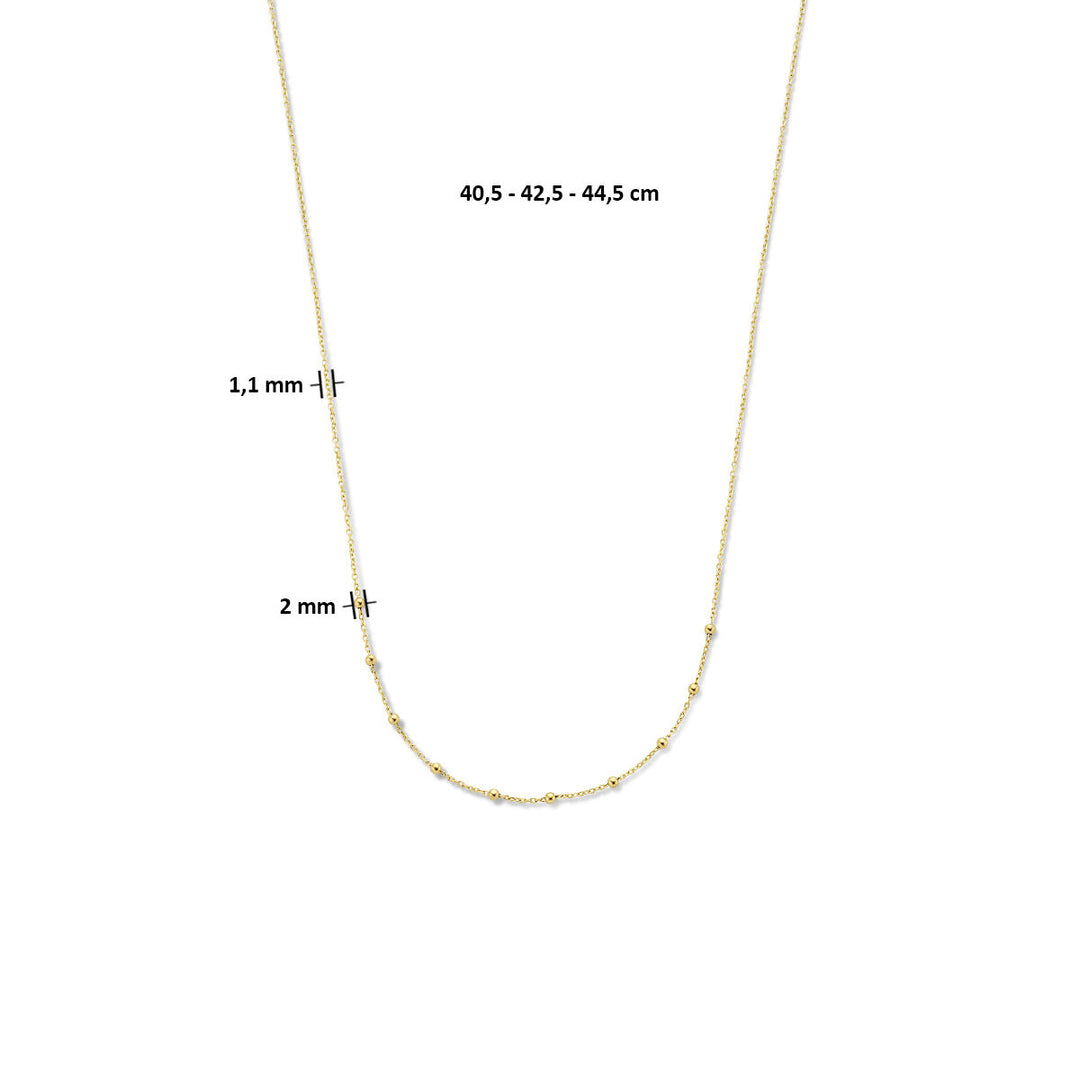 necklace balls 1.1 mm 40.5 - 42.5 - 44.5 cm 14K yellow gold