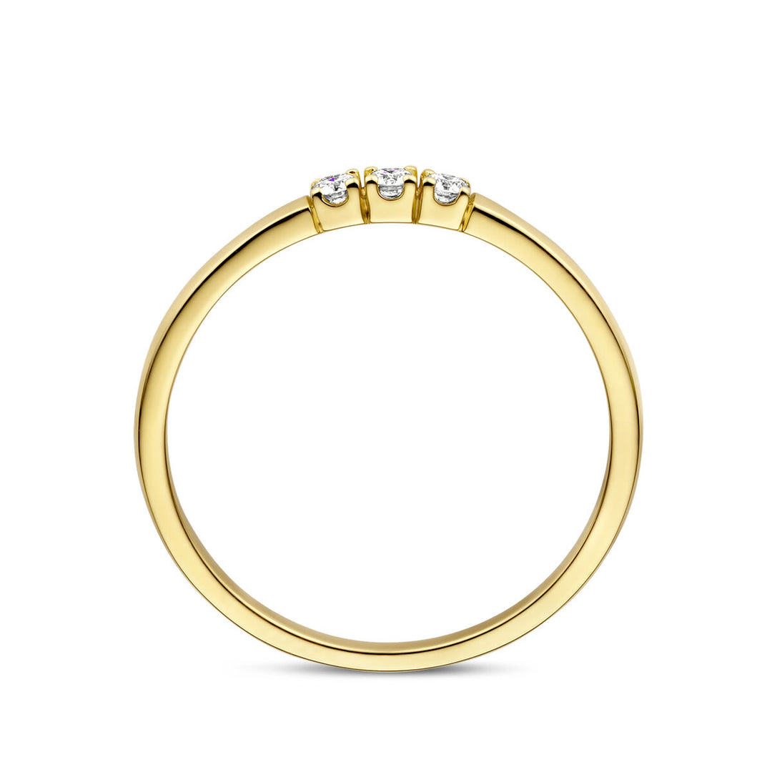 Memoirenring Trilogy Diamant 0,09 ct H SI 14 K Gelbgold