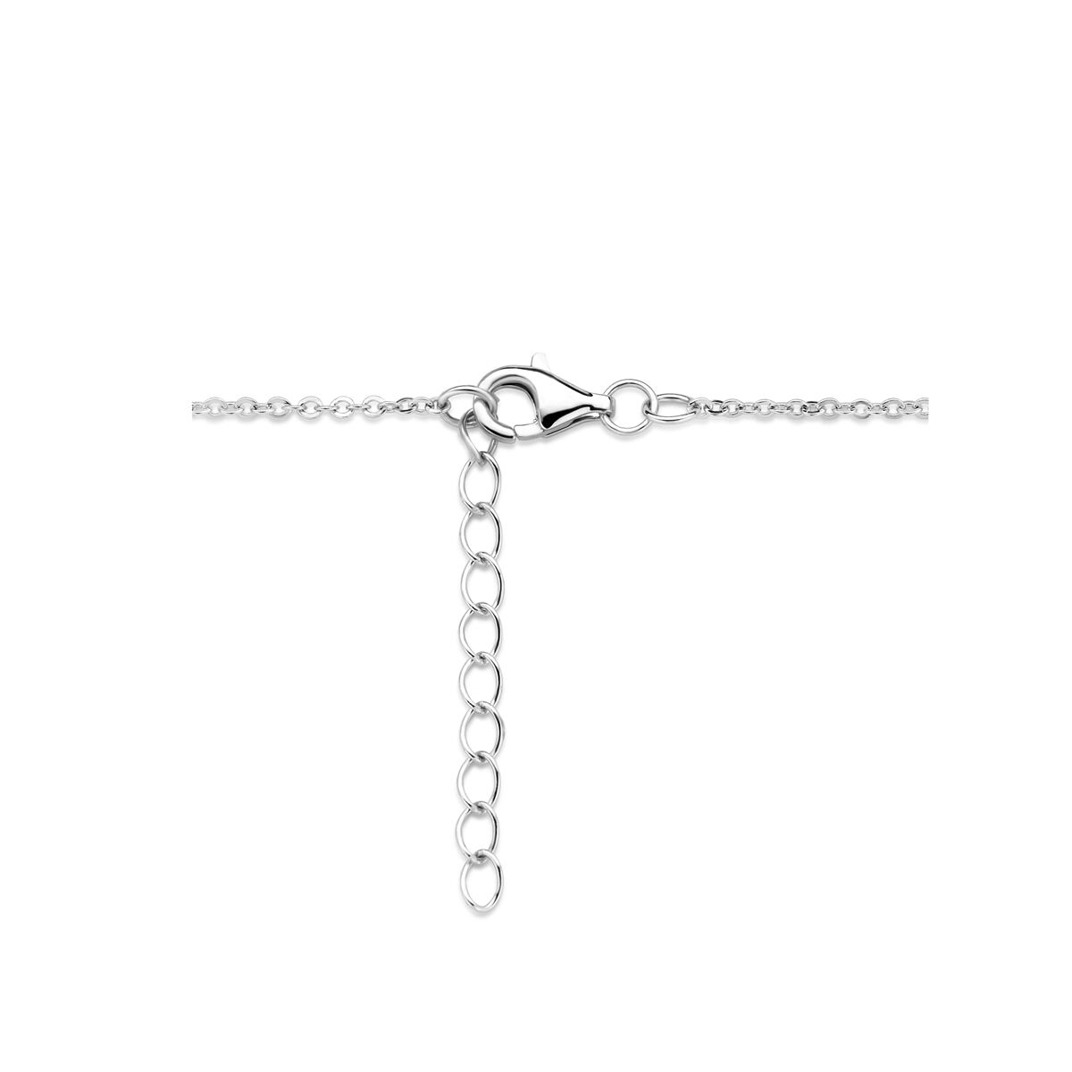 Silver necklace ladies hearts zirconia rhodium plated