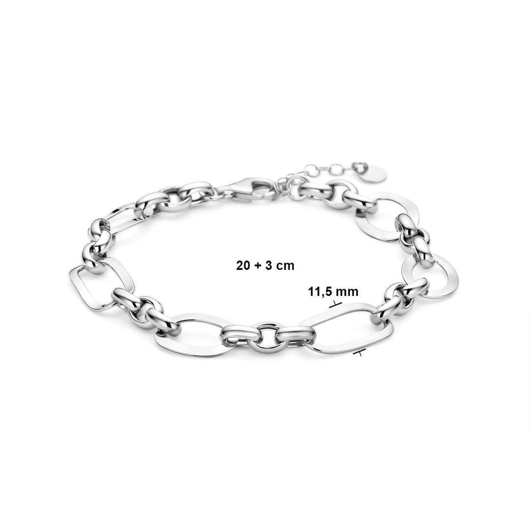 Silver bracelet ladies rhodium plated