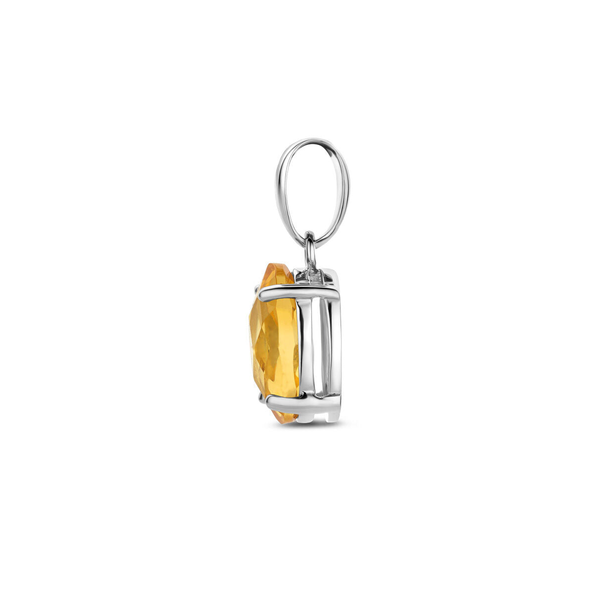 pendant citrine silver rhodium plated