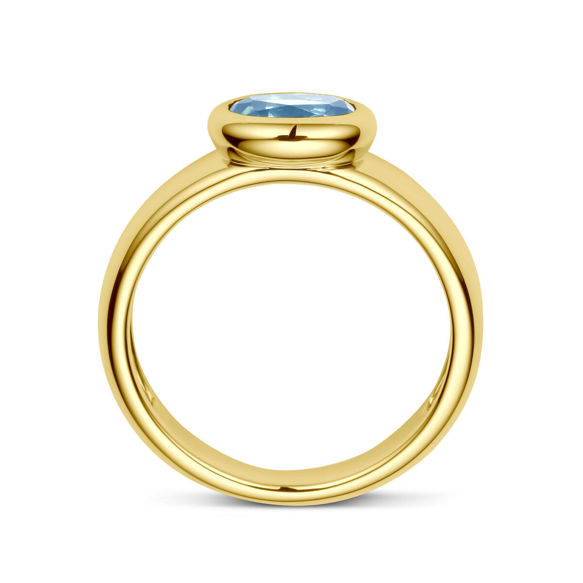 ring london blue topaas 14K geelgoud