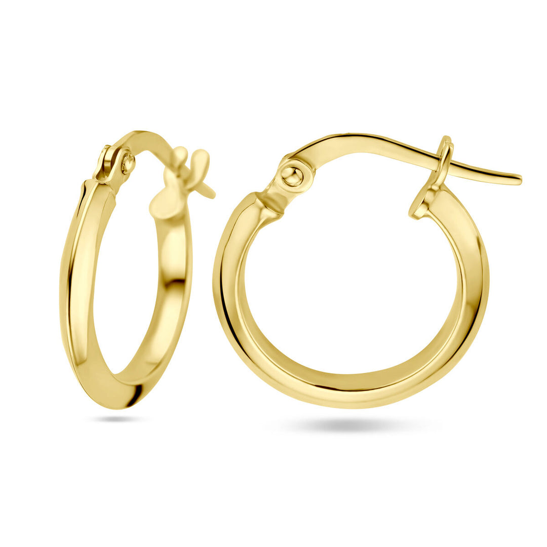 earrings pointed tube 14K yellow gold