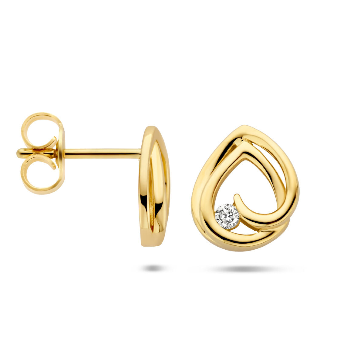 ear studs diamond 0.05ct (2x0.025ct) h si 14K yellow gold