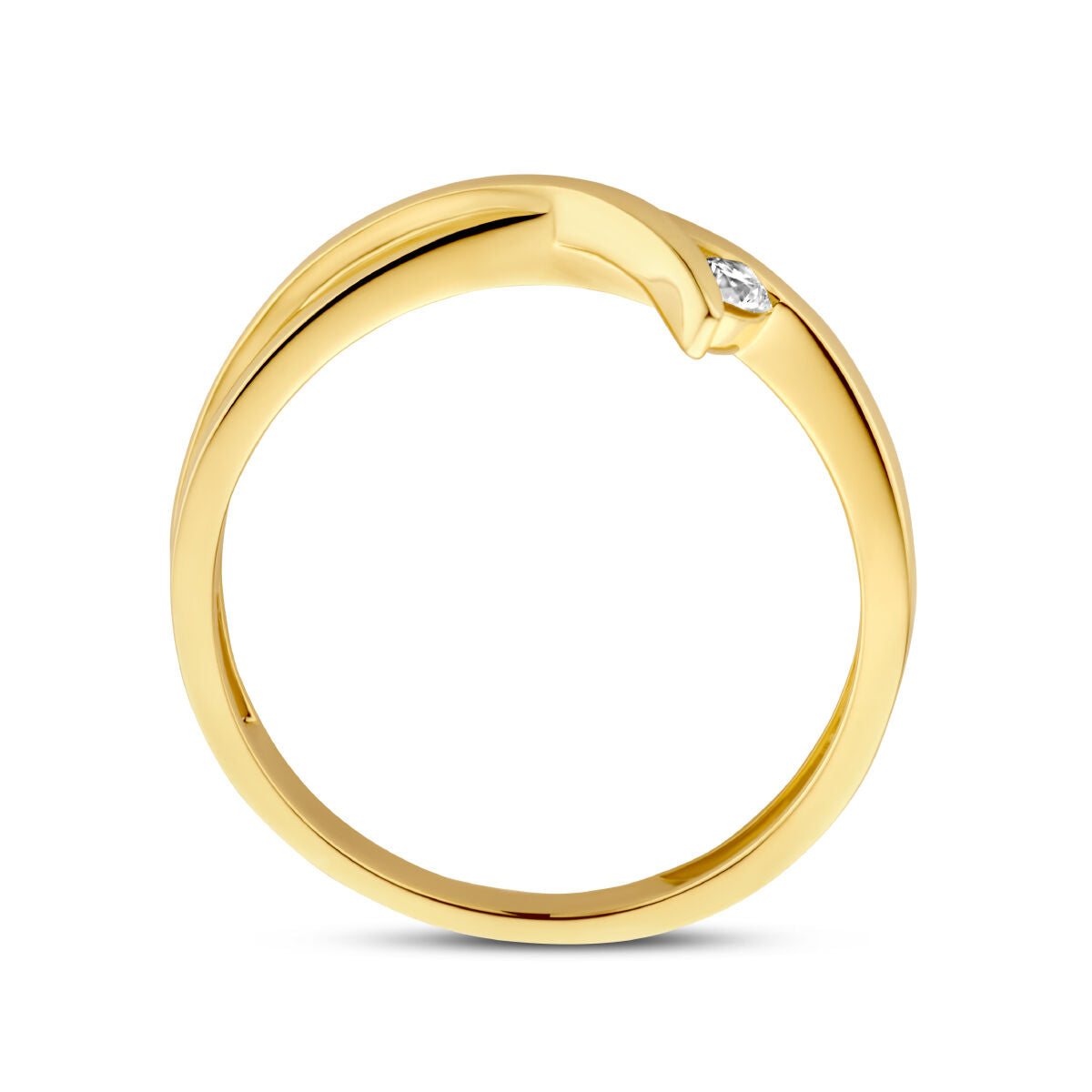 ring diamant 0.06ct h si 14K geelgoud