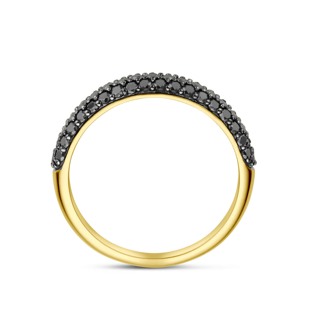 ring zwart diamant 0.67ct 14K geelgoud