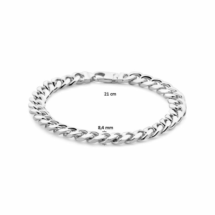 Silver bracelet men's gourmette 8.4 mm