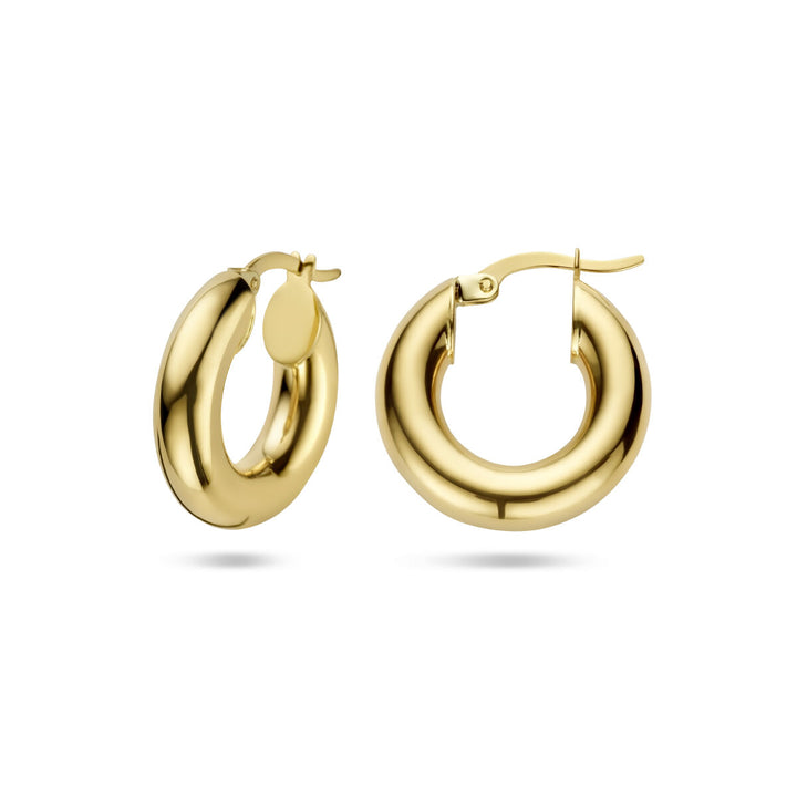 earrings 5.0 mm round tube 14K yellow gold