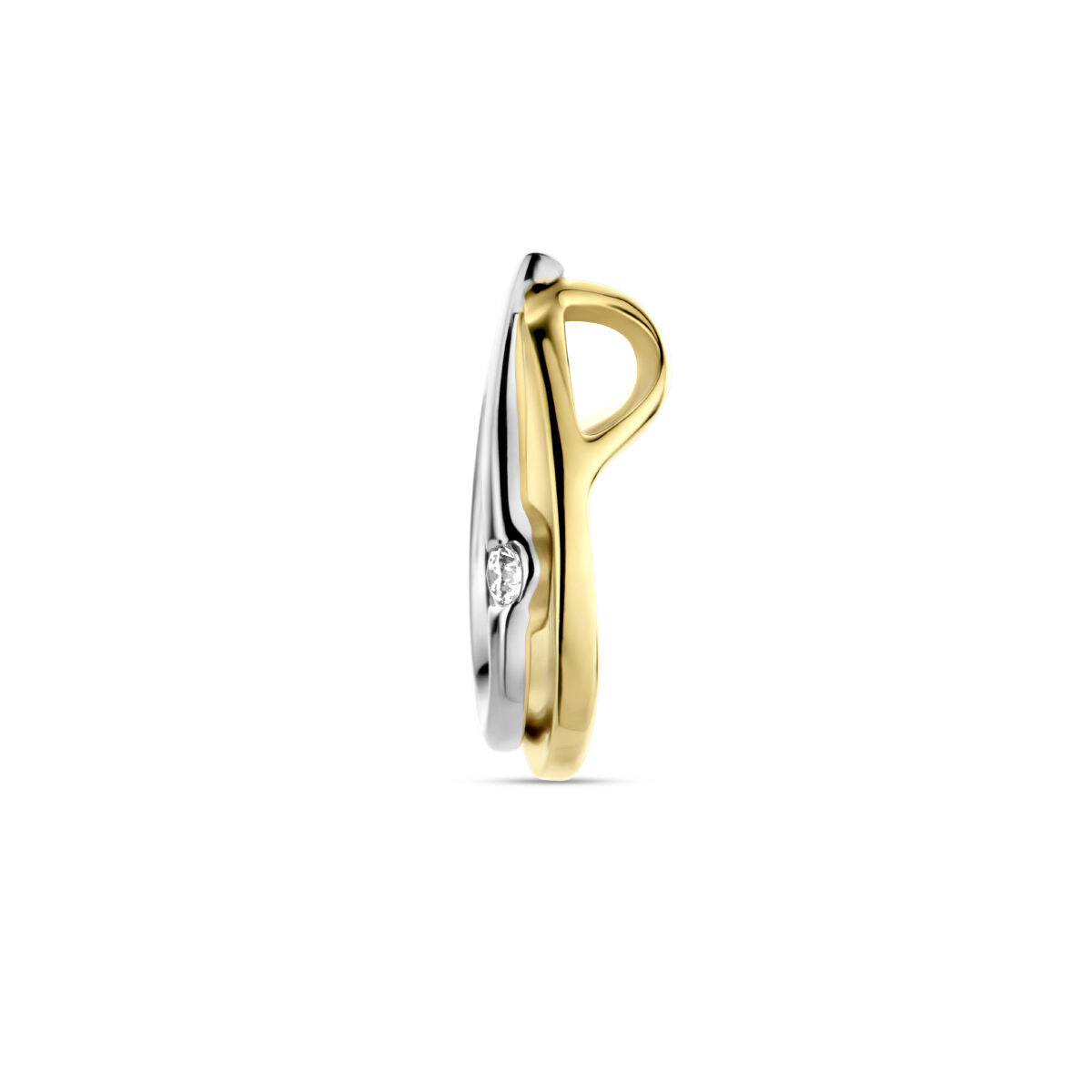 pendant diamond 0.03ct h si 14K bicolor gold yellow/white