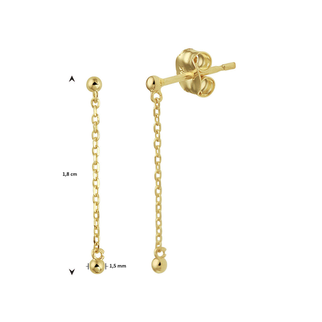 earrings beads 14K yellow gold
