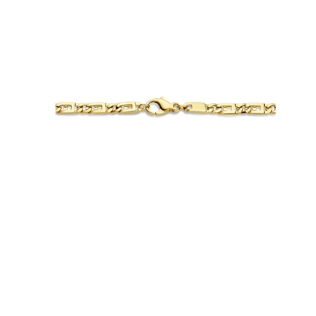 Gold chain men - falcon eye necklace 4.7 mm 14K