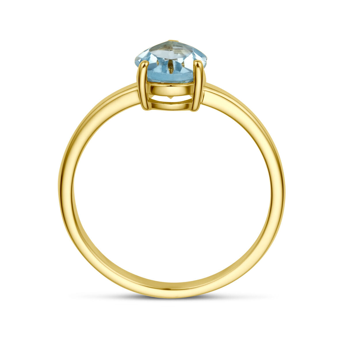 ring blauw topaas 14K geelgoud