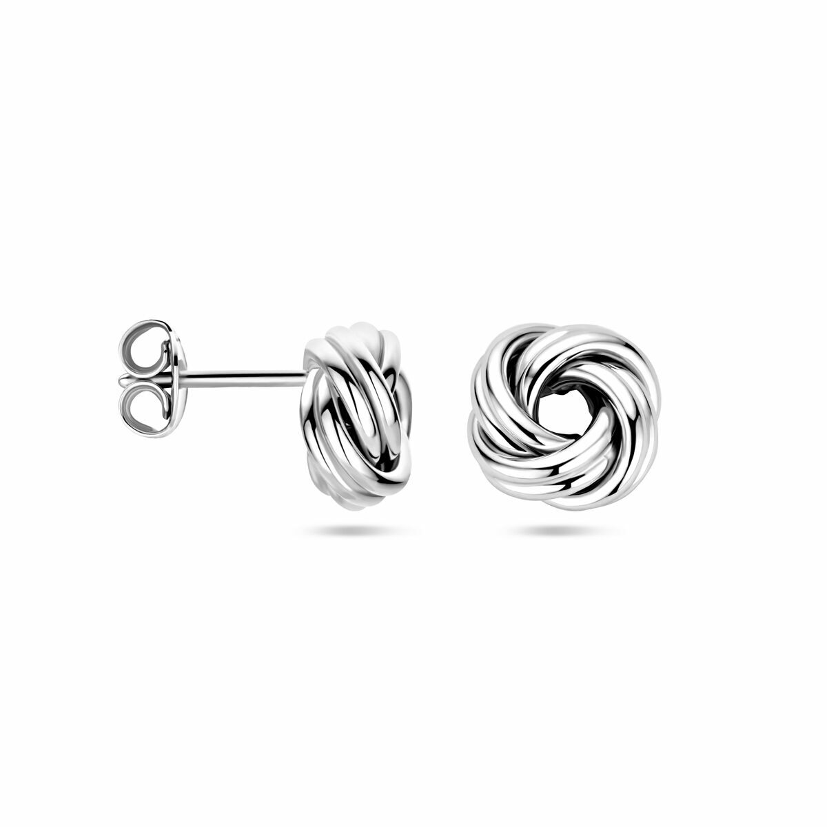 oorknoppen knoop zilver gerhodineerd