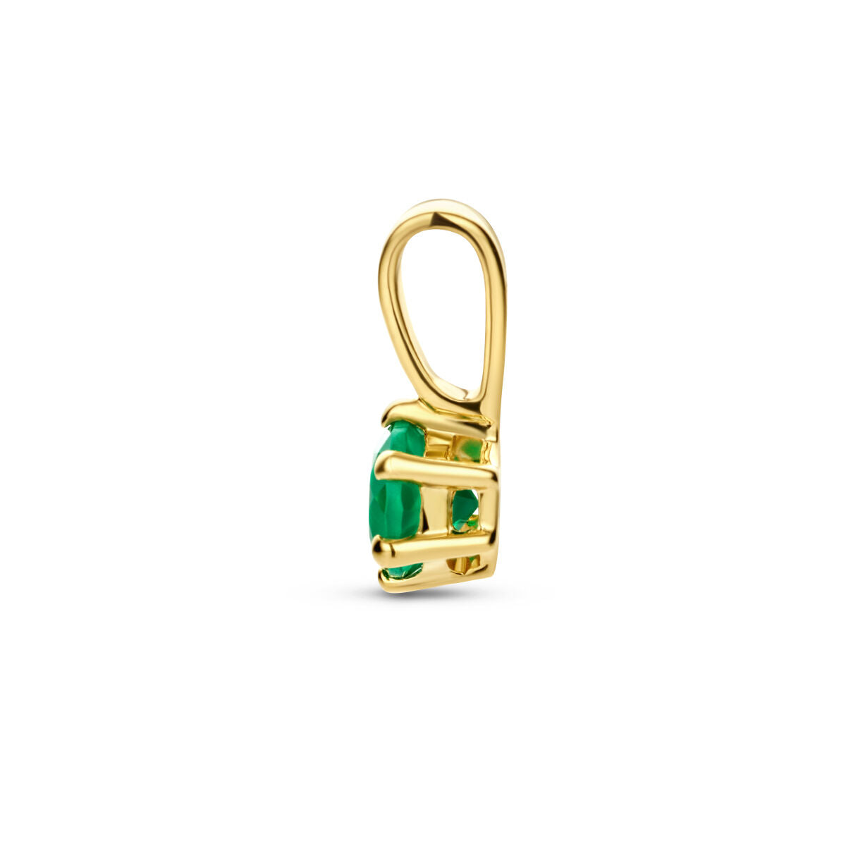 hanger groen agaat 14K geelgoud