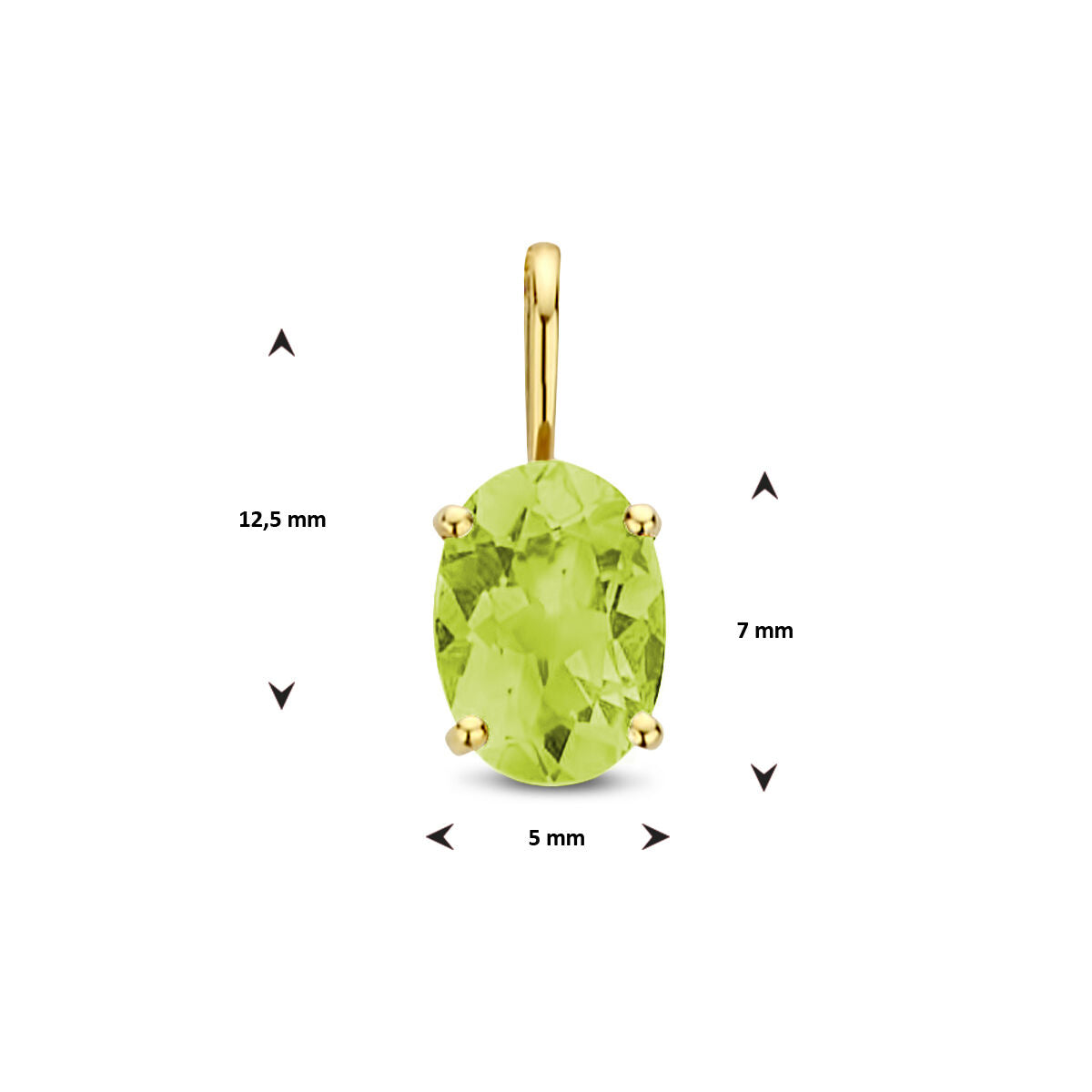 hanger peridot 14K geelgoud