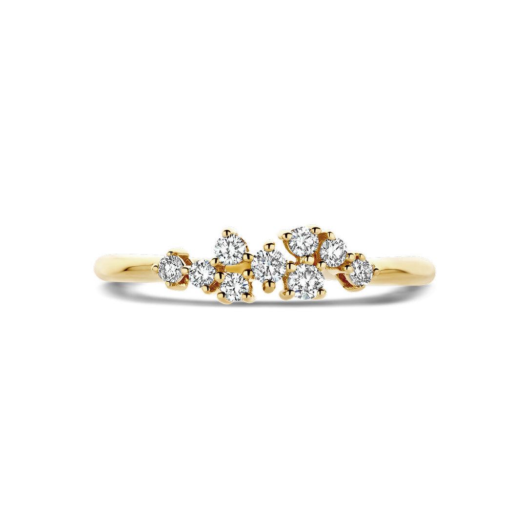 ring diamant 0.21ct h si 14K geelgoud