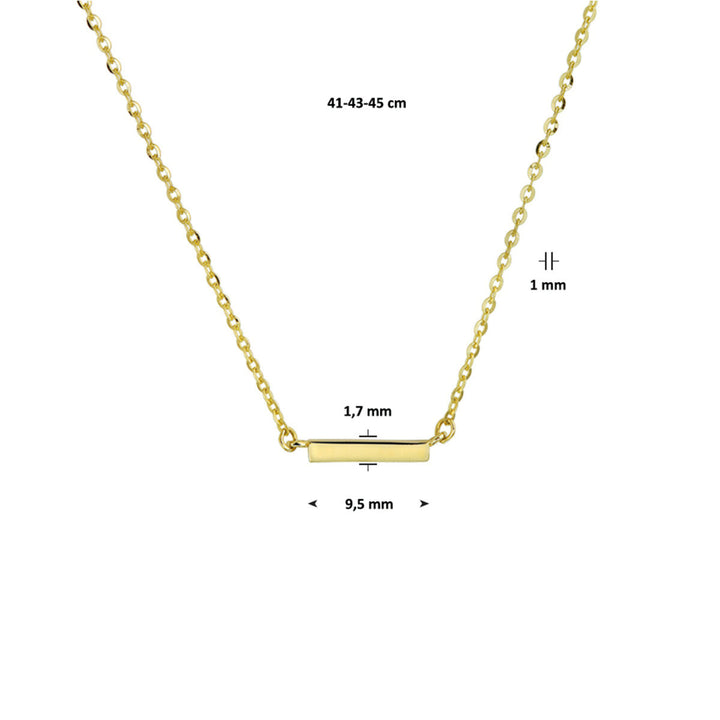 necklace bar 41 + 4 cm 14K yellow gold