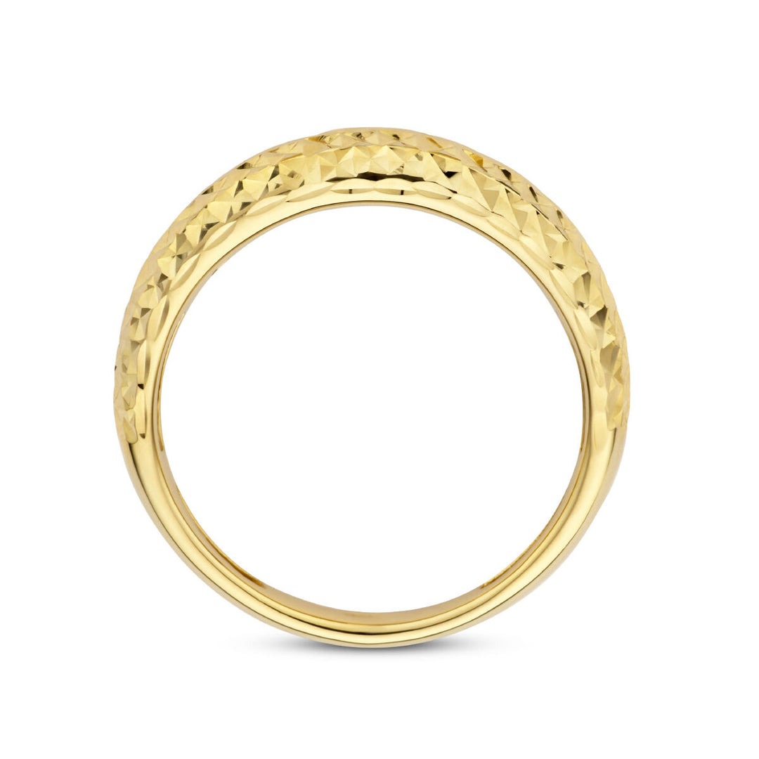 ring diamond-plated 14K yellow gold