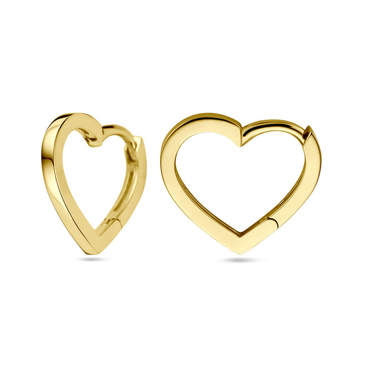 drop earrings hearts 14K yellow gold