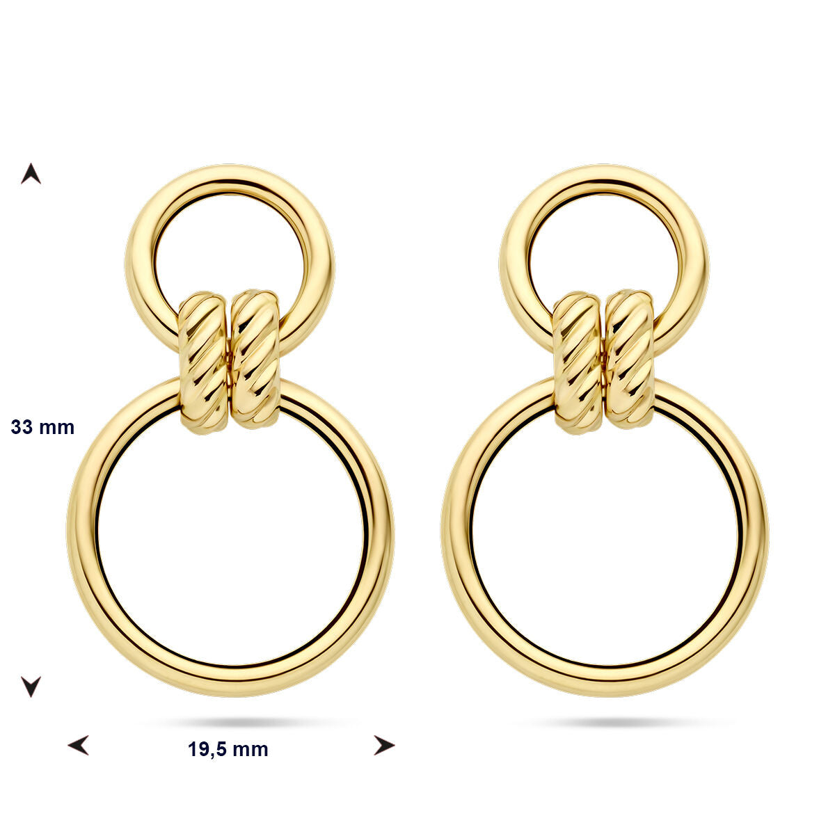 earrings circles 14K yellow gold