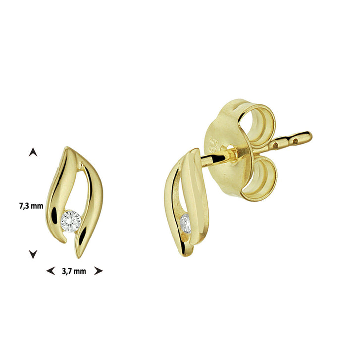 ear studs diamond 0.02ct (2x0.01ct) h si 14K yellow gold