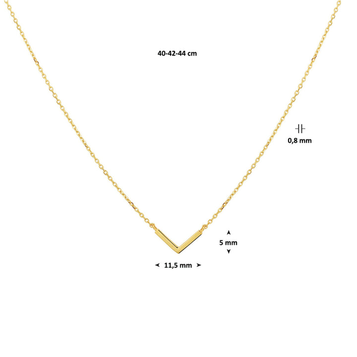 collier v 40 - 42 - 44 cm 14K geelgoud