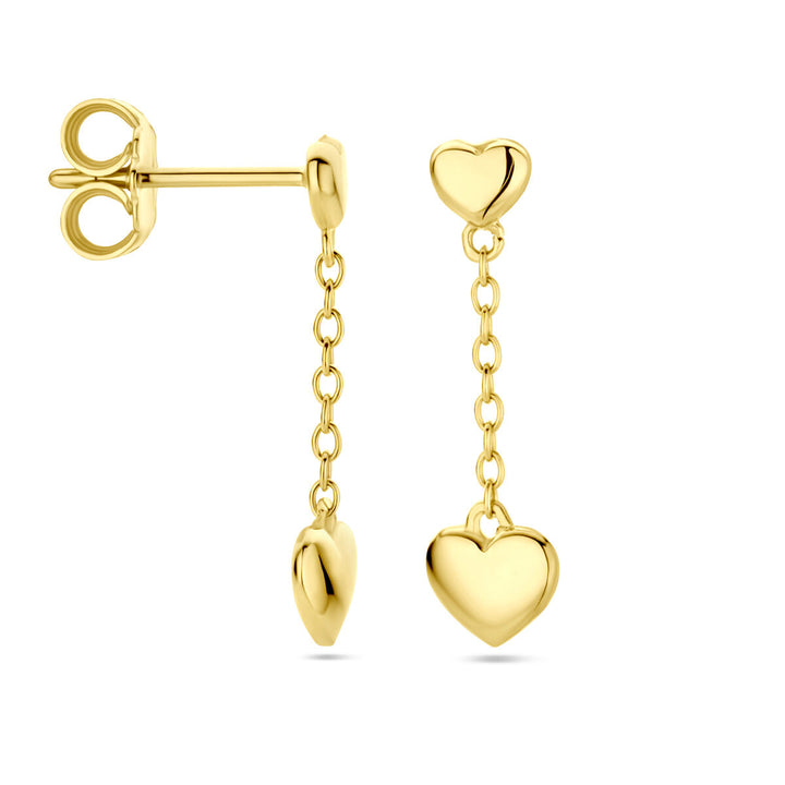 earrings hearts 14K yellow gold