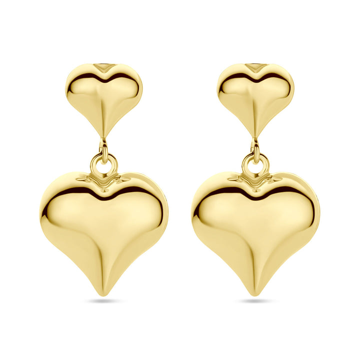 oorhangers hart 35 mm 1 micron zilver verguld (geel)