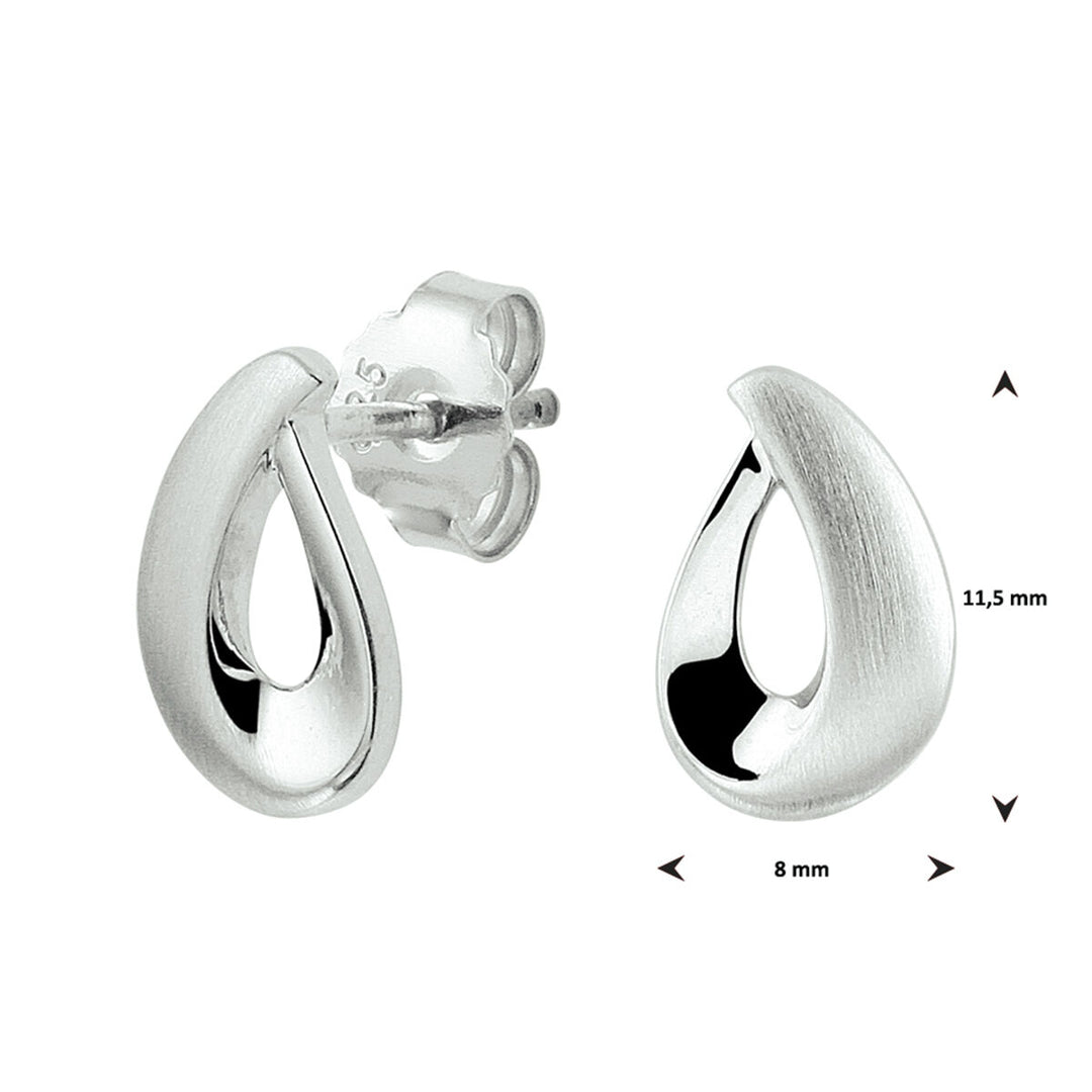 ear studs poly/matte silver rhodium plated