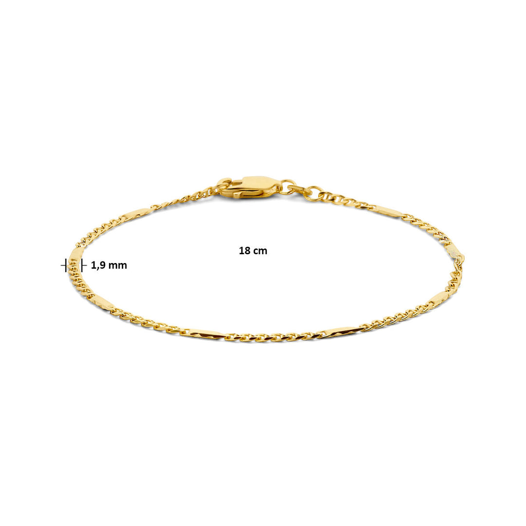 Falkenauge-Armband mit Abstandshalter 1,9 mm aus 14-karätigem Gelbgold