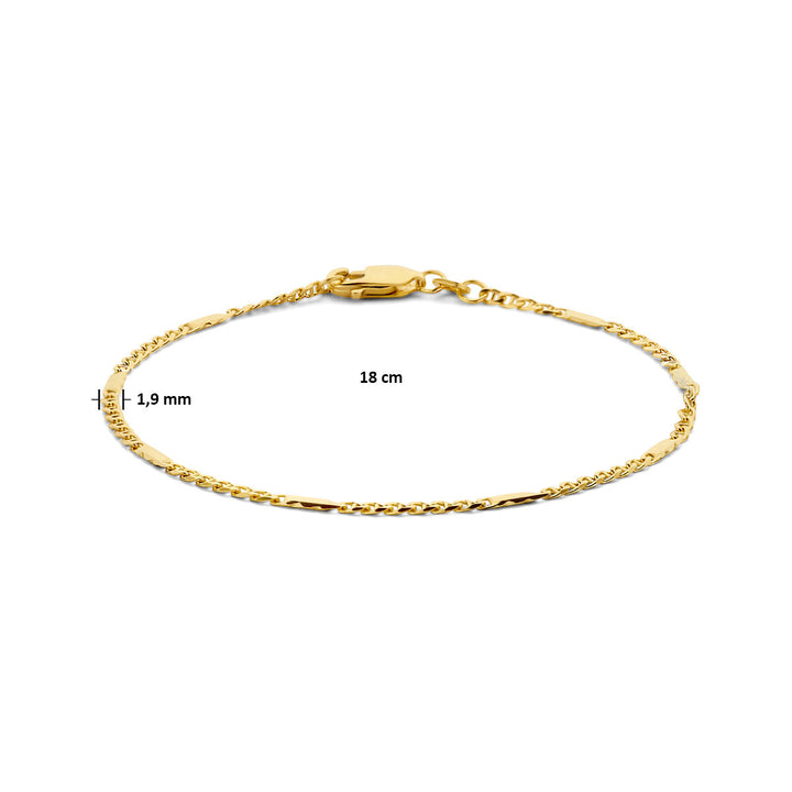 Falkenauge-Armband mit Abstandshalter 1,9 mm aus 14-karätigem Gelbgold