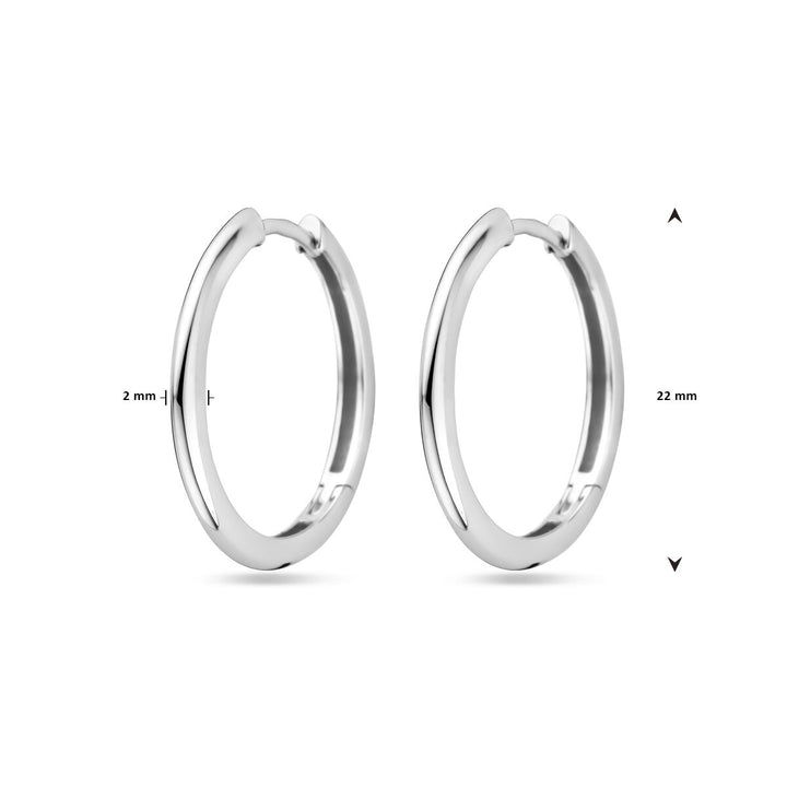 klapoorringen 2,0 mm zilver gerhodineerd