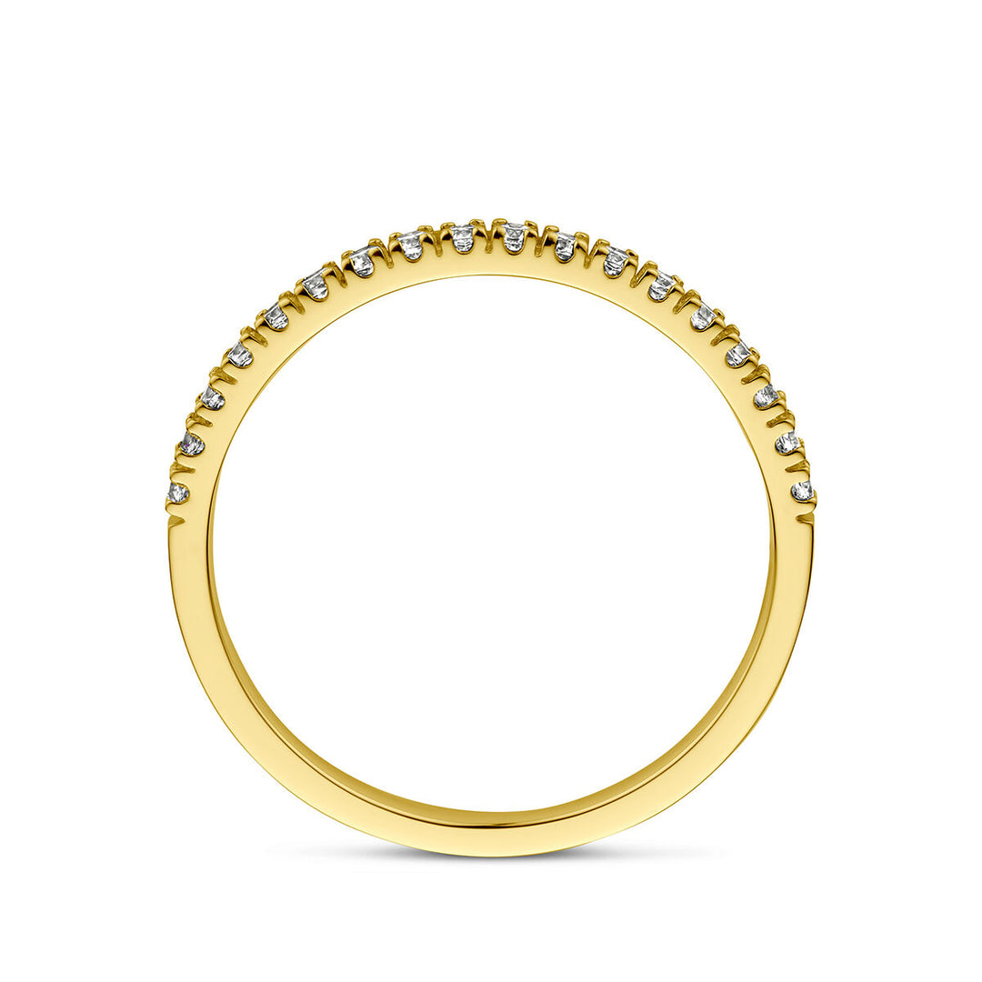 ring with birthstone zirconia April 14K yellow gold