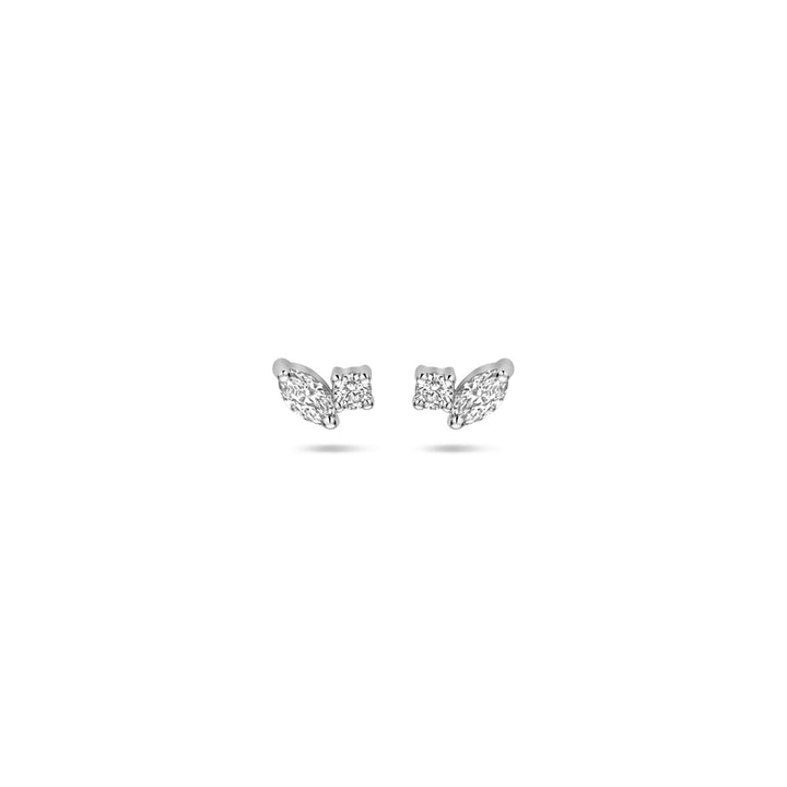 oorknoppen diamant 0.24ct (2x 0.12ct) h si 4 mm 14K witgoud